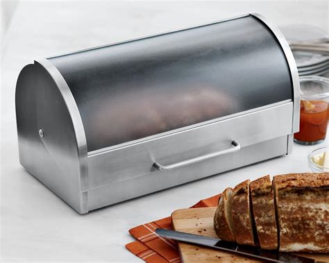 stainless steel and glass bread box|extra large bread box stainless.